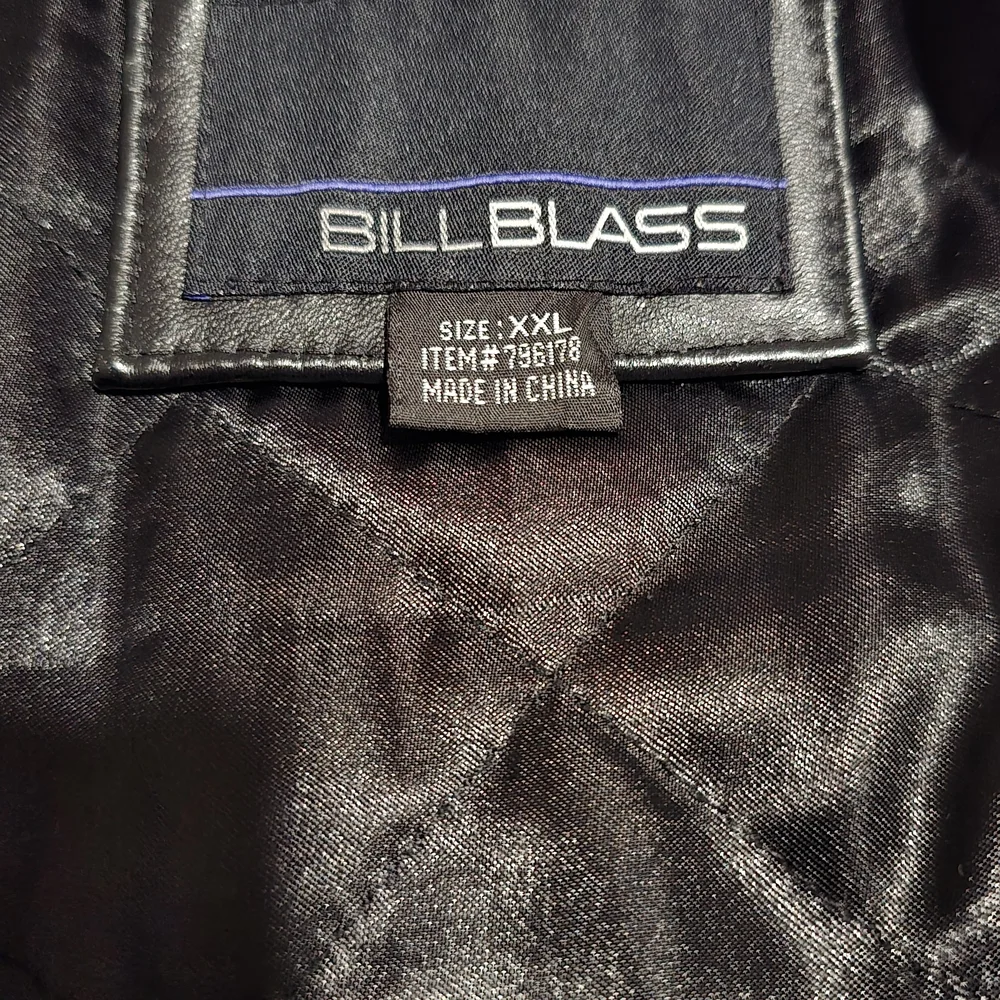 Bill Blass Black Lambskin Leather Bomber Jacket